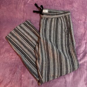 Black and White Linen Blend Striped Flowy Pants Size Small dā-sh